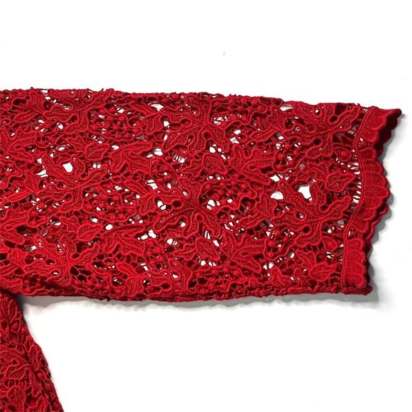 Talbots Crimson Floral Lace Top - Picture 3 of 6